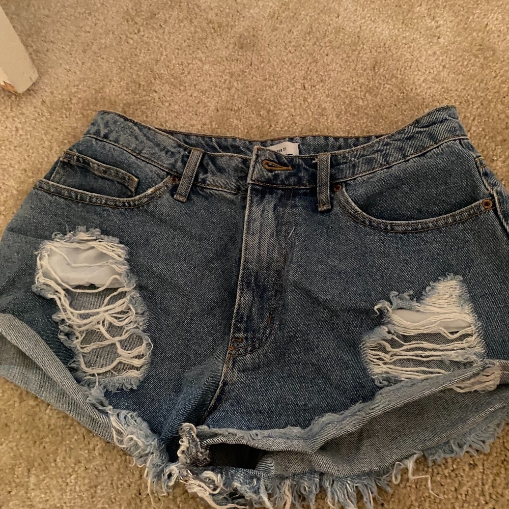 American eagle denim high waisted shorts